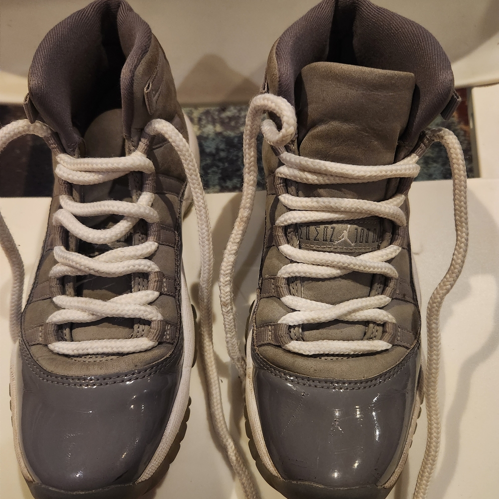 Gray and White High-Top Sneakers